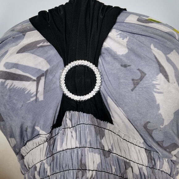 Hibiscus flower Y2K swim suit cover up halter dress Size M - Picture 7 of 12